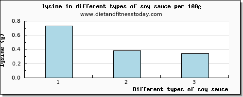 soy sauce lysine per 100g